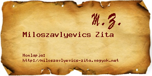 Miloszavlyevics Zita névjegykártya